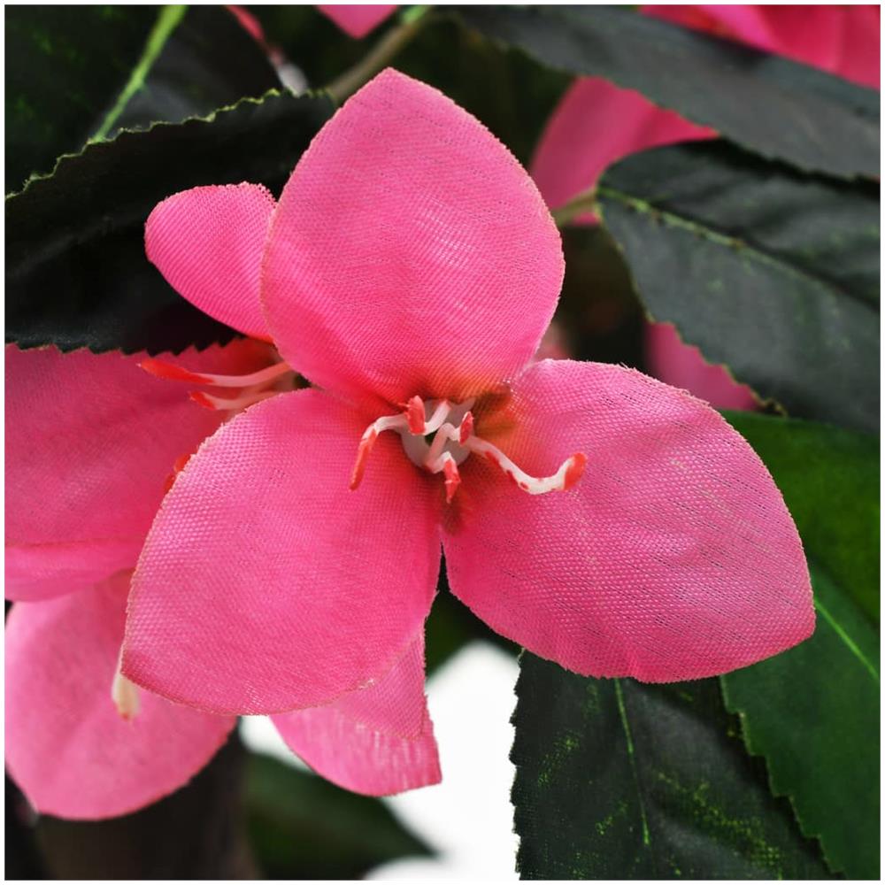 Pianta Artificiale Di Rododendro Con Vaso 155 Cm Verde E Rosa - Foto 2