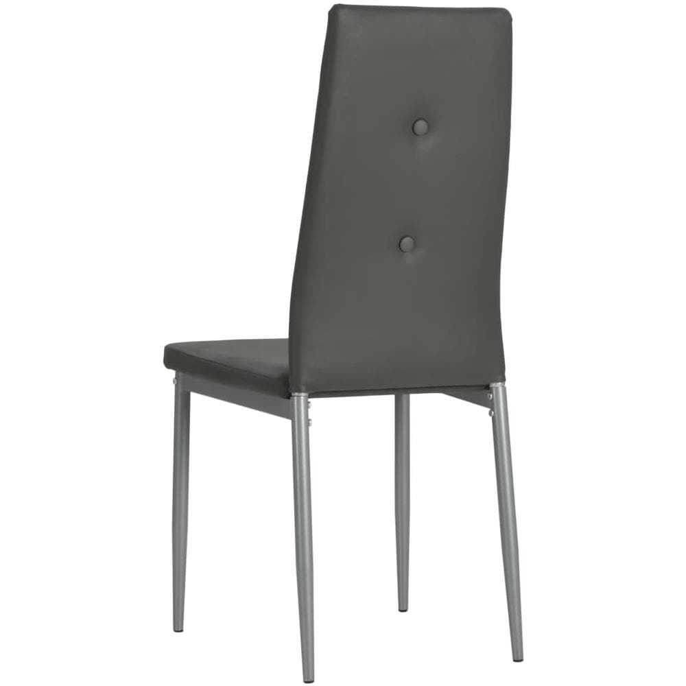 Sedie Sala Da Pranzo 4 Pz Pelle Artificiale 43x43,5x96cm Grigio - Foto 7