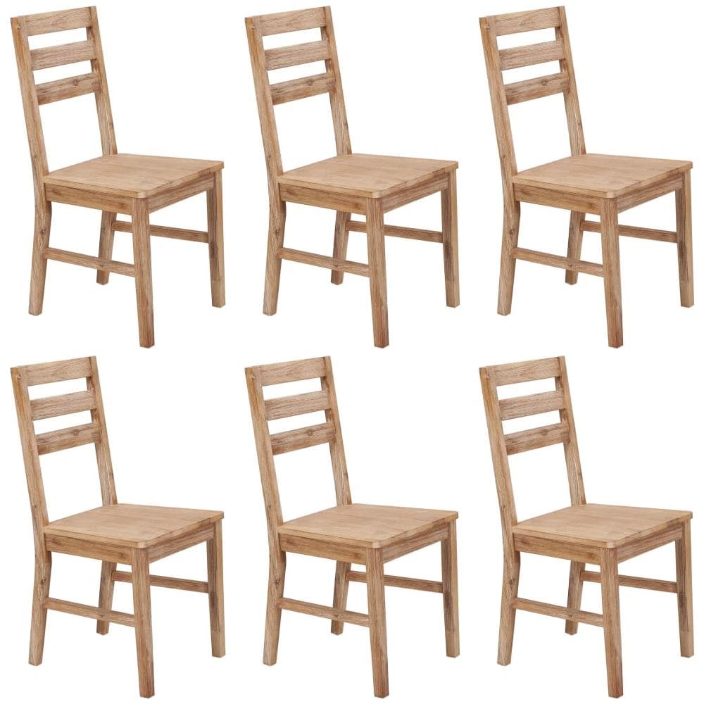 Sedie Da Pranzo 6 Pz In Legno Massello Di Acacia - Foto 1