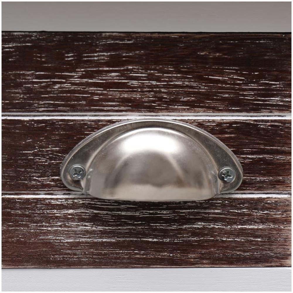 Tavolino Laterale Marrone 40x40x40 Cm In Legno Di Paulownia - Foto 2