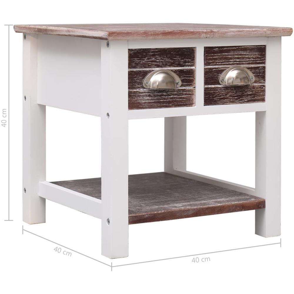 Tavolino Laterale Marrone 40x40x40 Cm In Legno Di Paulownia - Foto 8