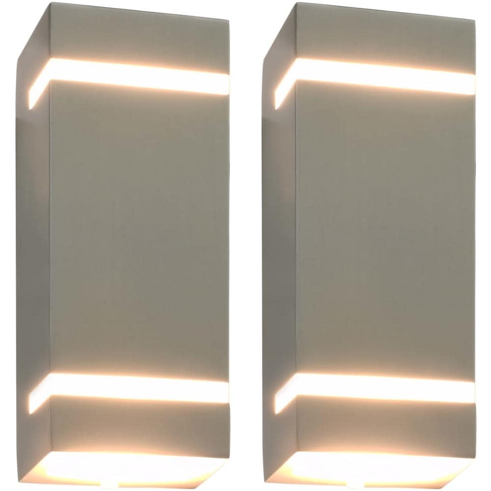 Lampade Da Parete Da Esterno 2 Pz 35 W Argento Rettangolari - Foto 1