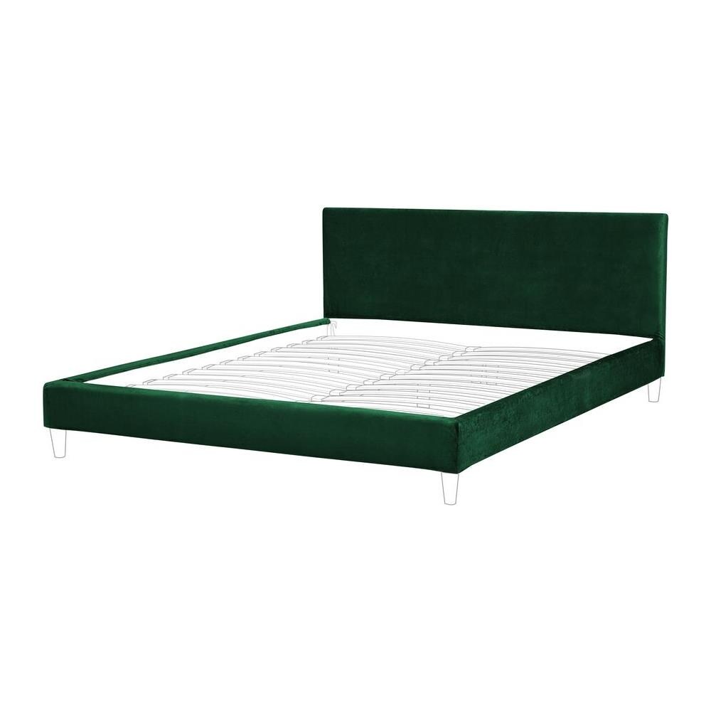 Fodera In Velluto Verde Scuro Per Il Letto 180 X 200 Cm Fitou - Foto 2