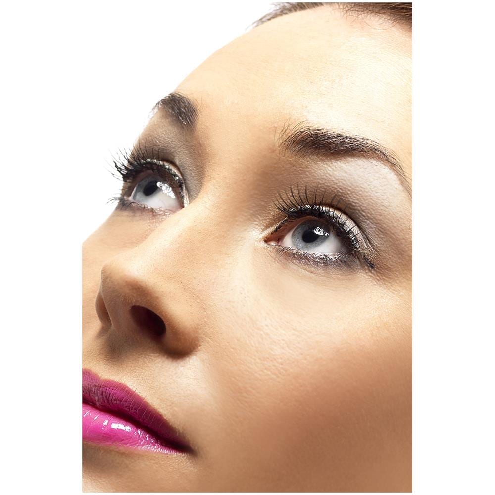 Ciglia Finte Corte Nere Con Base Di Cristalli Argento - Foto 2