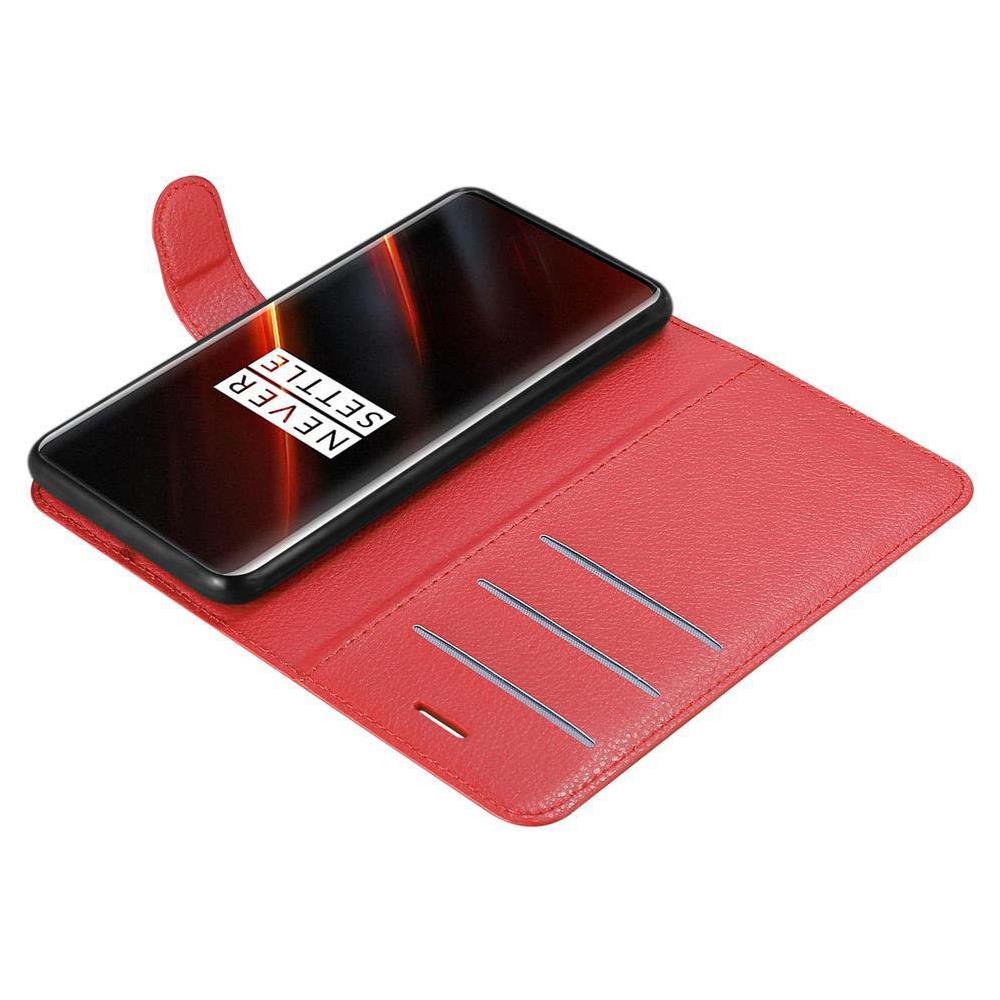 Cadorabo Custodia Compatibile Con Oneplus 7t Pro In Rosso Carminio - Coperchio Protettiva Con Chiusura Magnetica, Funzione Stand E Tasca Per Le Carte - Foto 8