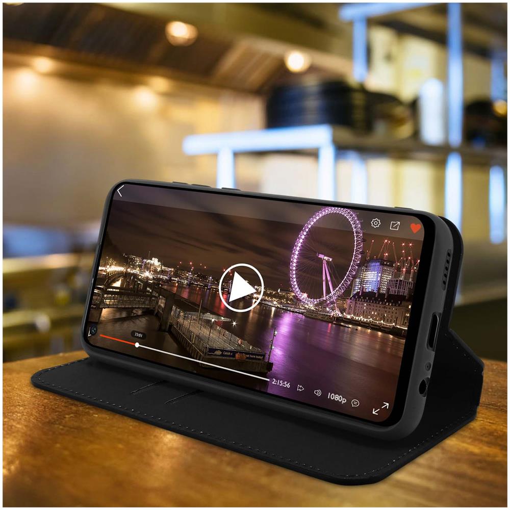 Custodia Per Huawei P40 Lite E Copertina Portacarte Supporto Nera - Foto 2