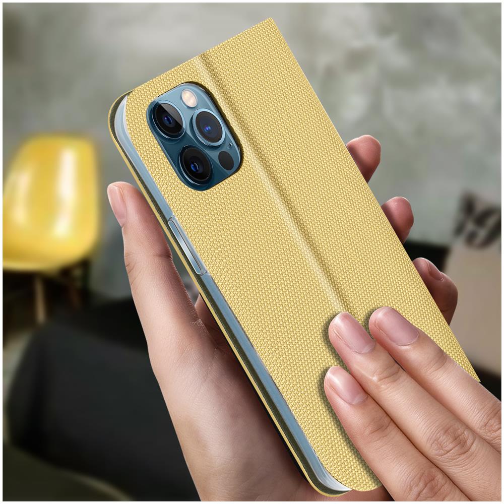 Custodia Flip Iphone 12 Pro Max Portafoglio Funzione Supporto - Oro - Foto 2