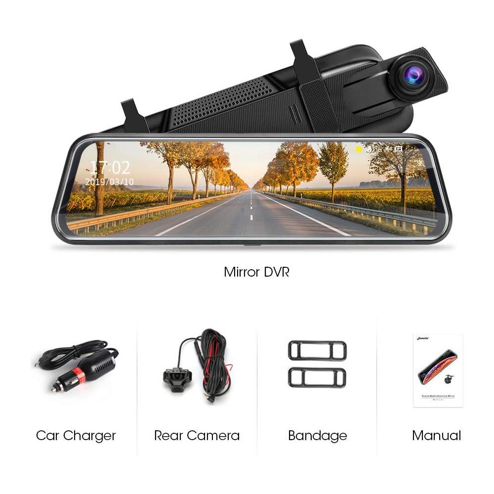 Versione Aggiornata 10 Specchio Dash Cam Full Touch Con Registrazione In Loop Doppio Dash Cam Posteriore E Anteriore 1080p Streaming Media Dvr 170 Grandangolare Di Visione Notturna Con 10 Metri Di Cavi - Foto 2