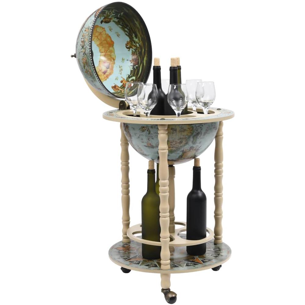 Cantinetta A Globo Da Bar Con Supporto In Eucalipto Blu - Foto 2