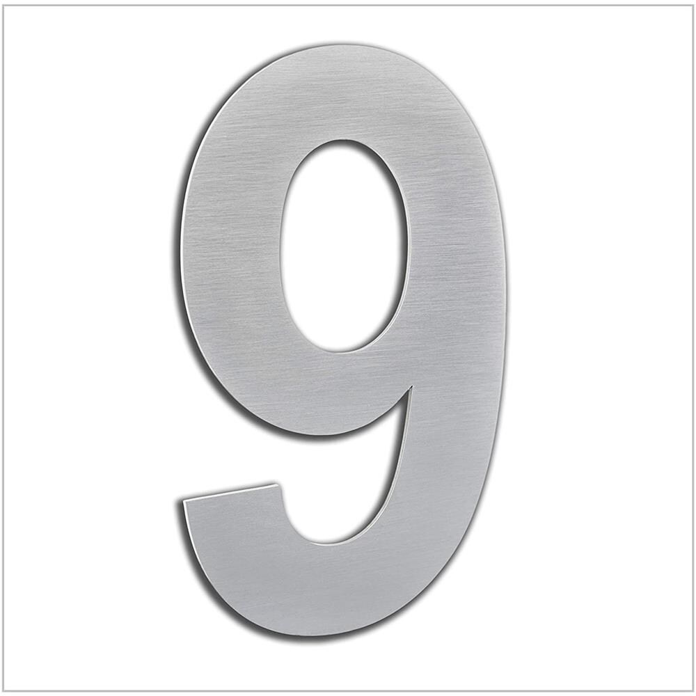 Numero Domestico Esterno, Portale O Garage, 16 Cm, Acciaio Inox Aisi 304, Installazione Adesiva (numero 9) - Foto 1