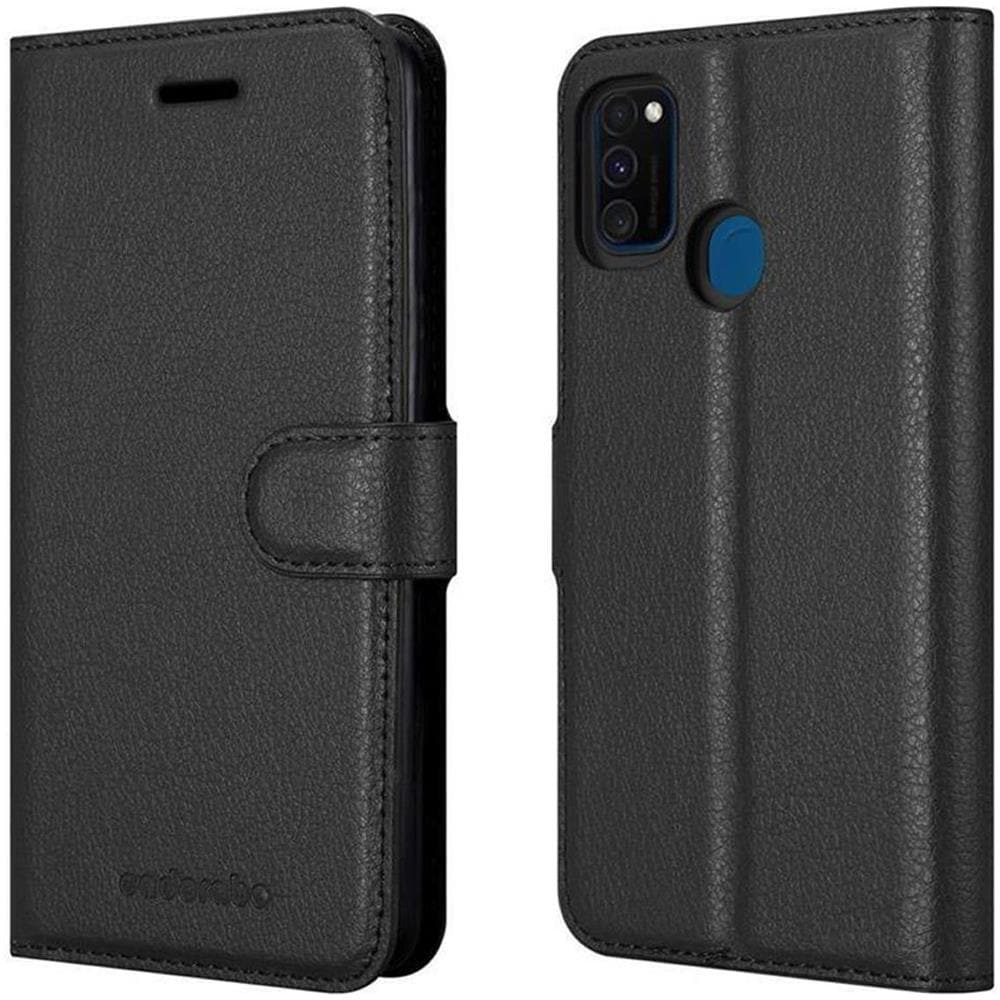 Custodia Compatibile Con Samsung Galaxy M21 In Nero Carbone - Coperchio Protettiva Con Chiusura Magnetica, Funzione Stand E Tasca Per Le Carte - Foto 8