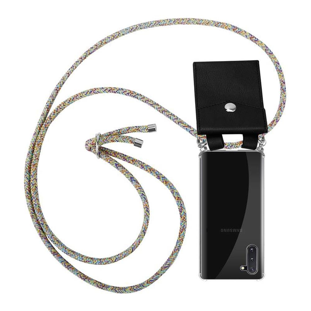 Catena Di Telefoni Cellulari Compatibile Con Samsung Galaxy Note 10 In Rainbow - Coperchio Protettivo In Silicone Con Anelli D'argento, Cinturino In Corda E Custodia Staccabile - Foto 1