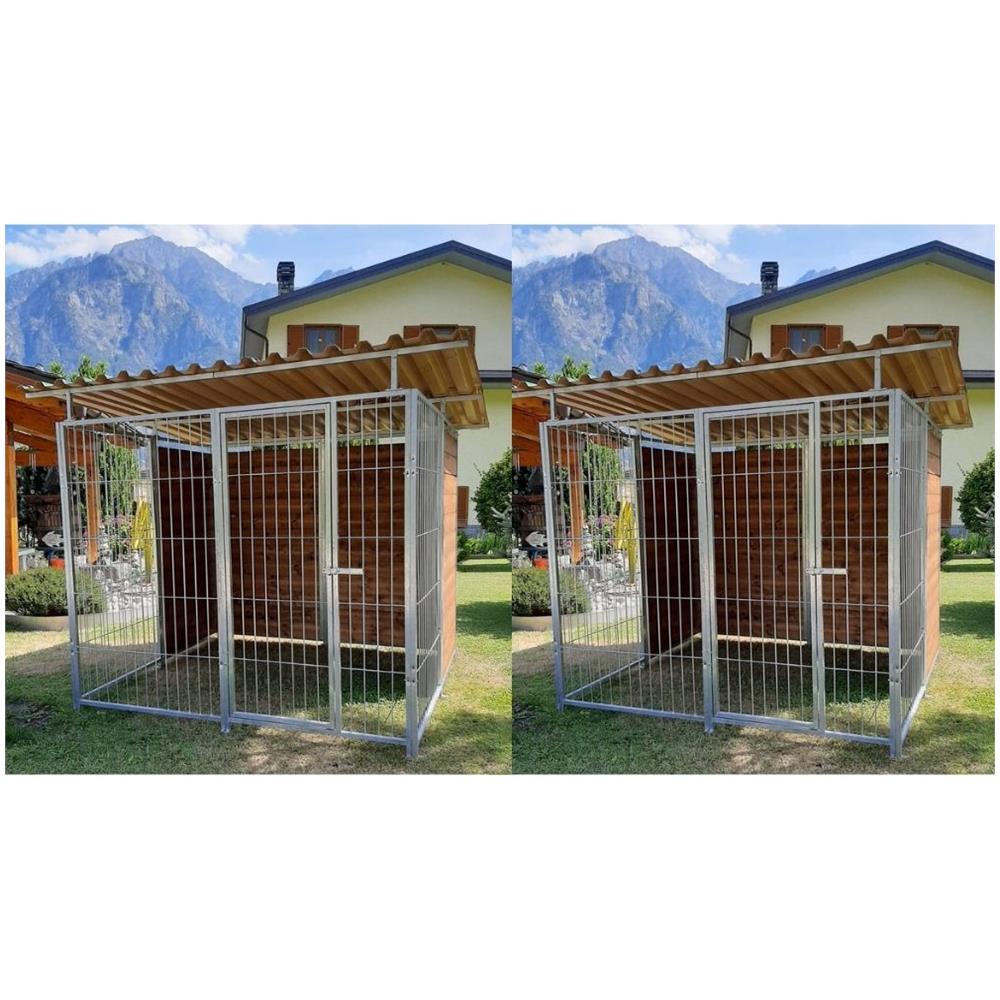 2 Box Per Cani Con Copertura E Retro In Legno Zincatura A Caldo Ciascuno Da 200x300xh180 Cm - Foto 1