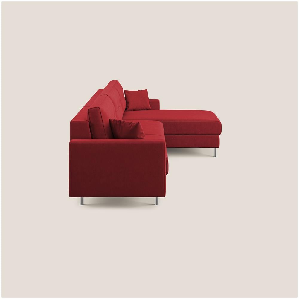 Megan Divano Letto Angolare In Microfibra Smacchiabile T11 Rosso 251 Cm Sinistro (mat. 120x197) - Foto 2
