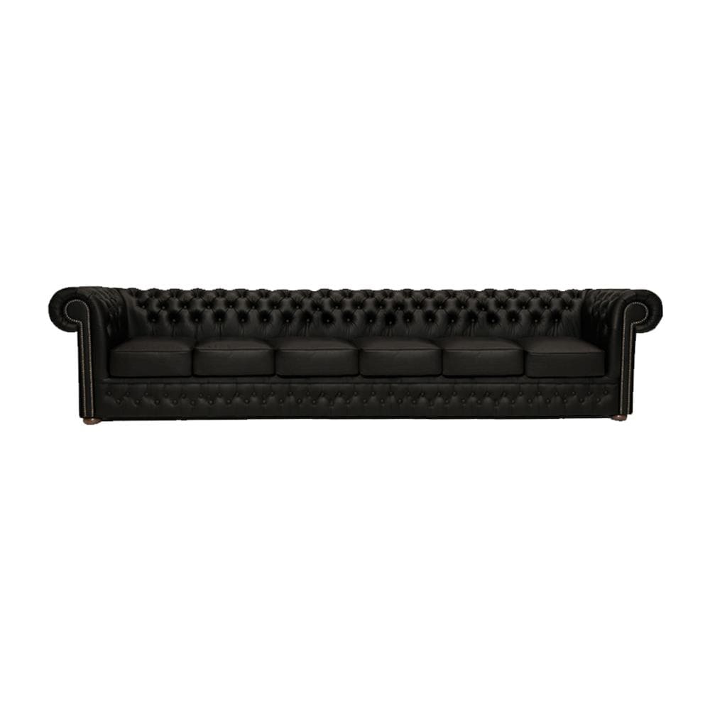 Divano First Class Pelle | 6 Posti | Nero Opaco | 12 Anni Di Garanzia - Foto 1