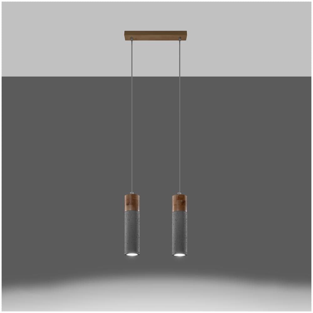 Lampada A Sospensione In Cemento Zane 2 Sollux Grigio 1200x60x300 Mm Cemento - Foto 10