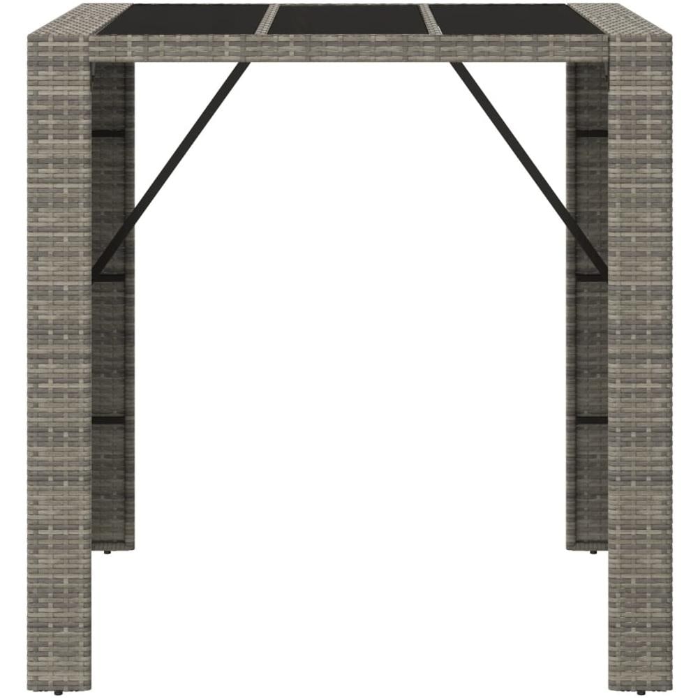 Tavolo Da Bar Con Piano In Vetro Grigio 105x80x110cm Polyrattan - Foto 3
