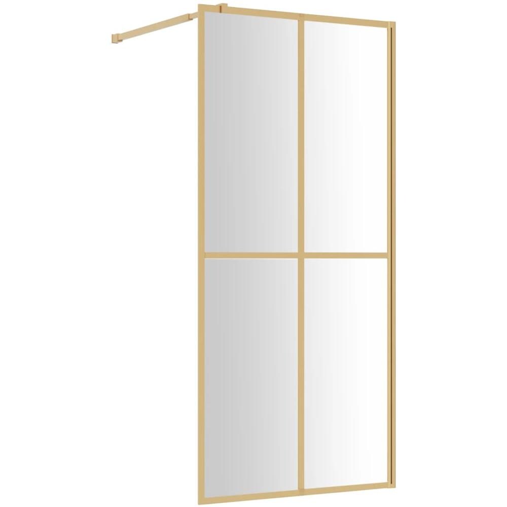 Parete per Doccia Walk-in Vetro Trasparente ESG 80x195 cm Oro - Foto 2