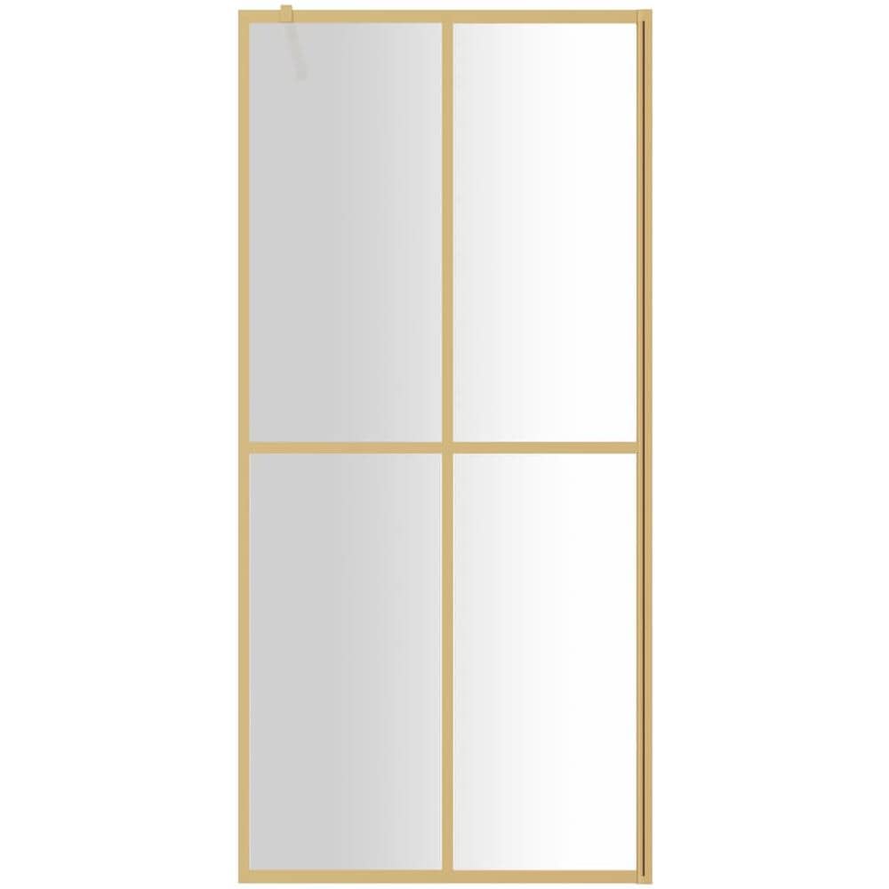 Parete per Doccia Walk-in Vetro Trasparente ESG 80x195 cm Oro - Foto 3