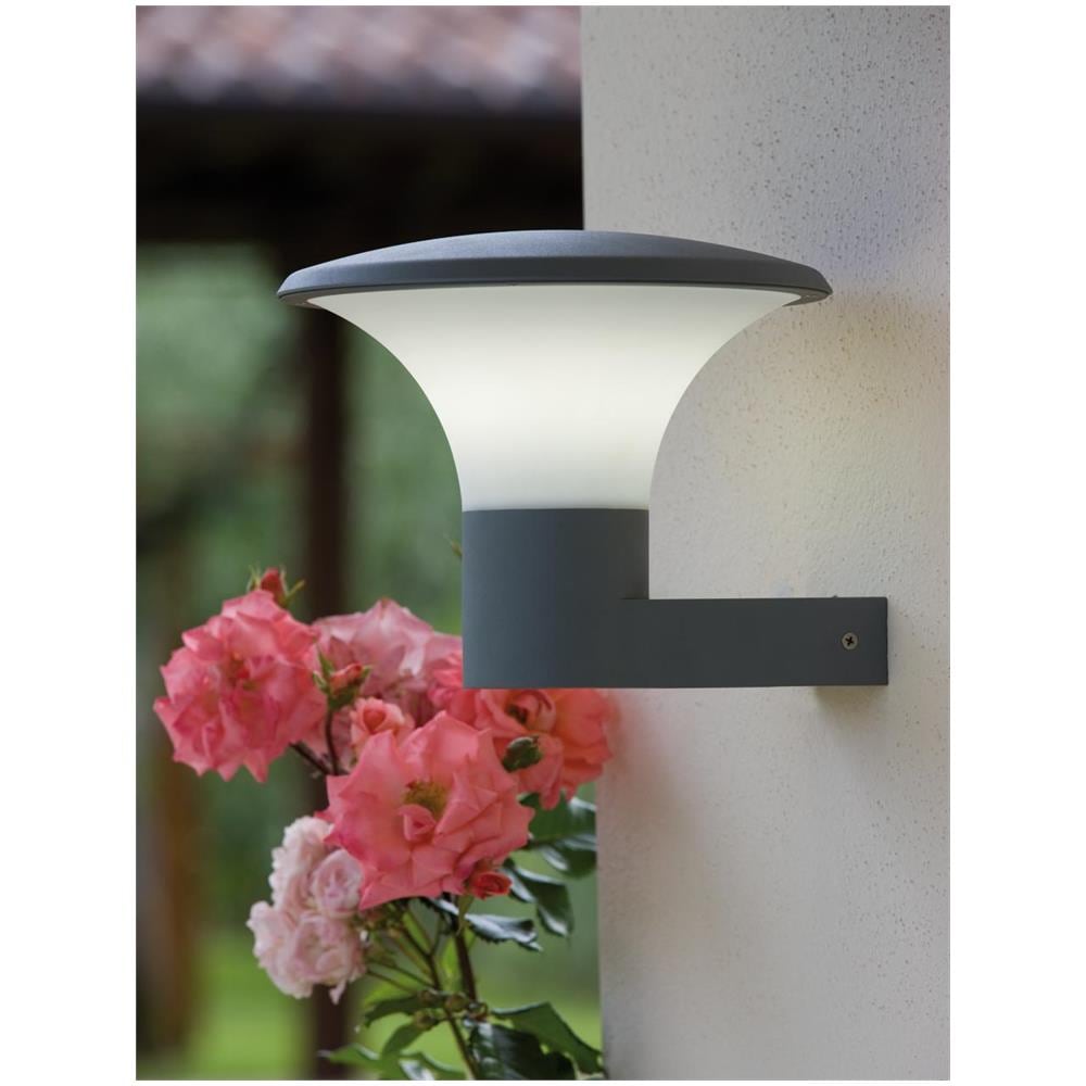Lampada Da Esterno In Alluminio Pressofuso Con Diffusore Opalino - Altezza Max 160mm - Ip44 Grafite - Foto 2