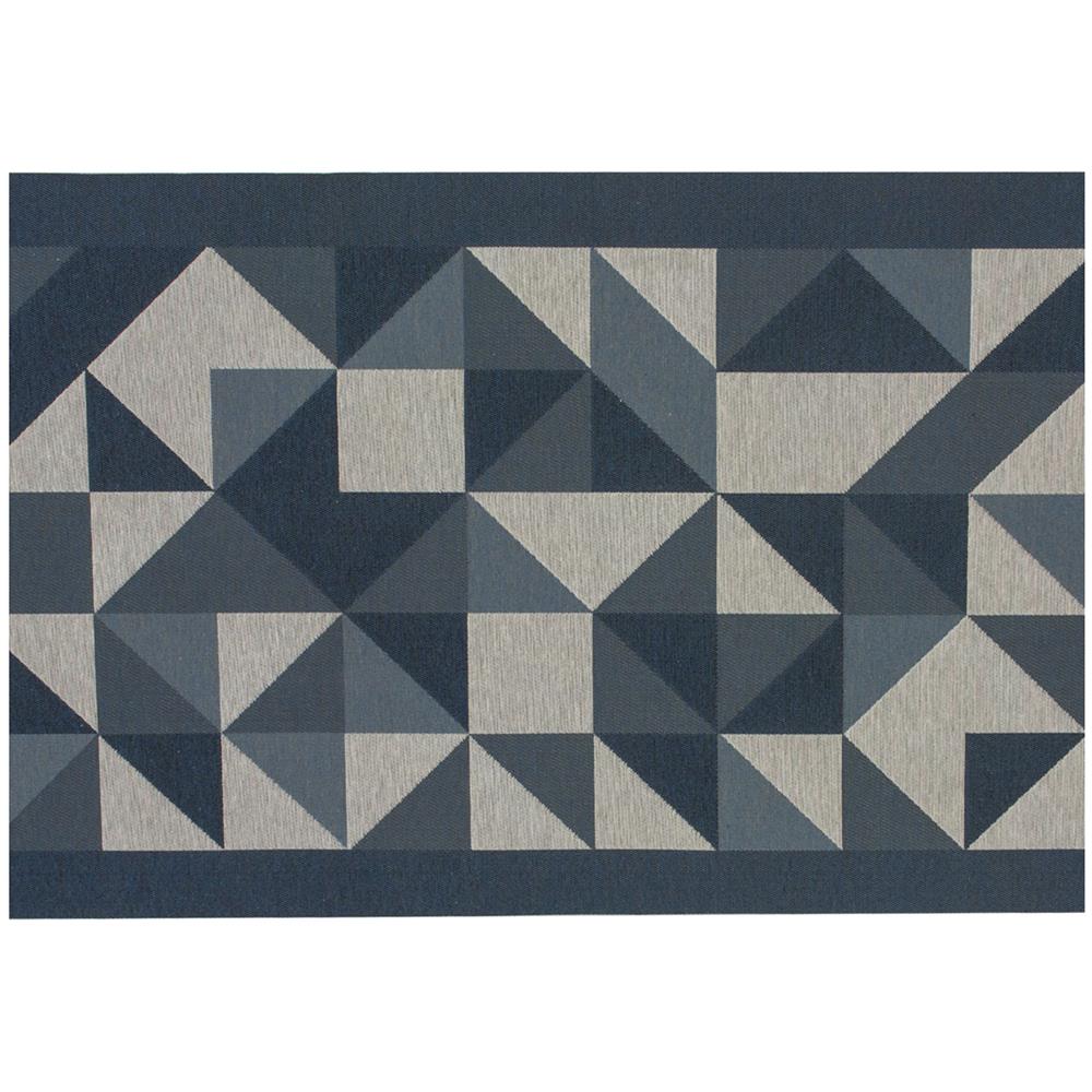 Tappeto Passatoia Cucina Antiscivolo Tessuto Jacquard Disegno Origami Blu 57x320 Blu - Foto 5