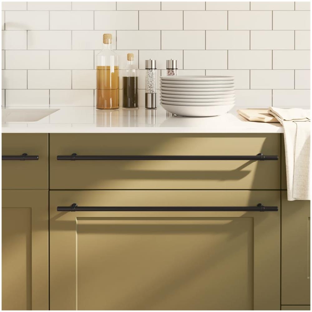 Maniglie Per Mobili 10 Pz Nere 480 Mm In Acciaio Inox - Foto 1