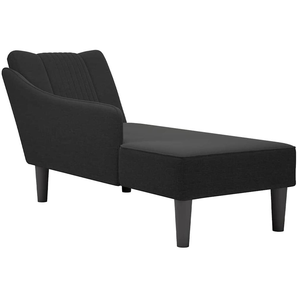 Sdraio con Bracciolo Destro in Tessuto Nero - Foto 1