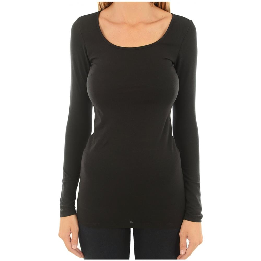 Maglia Camicia maniche lunghe Maxi My Ls Soft Long U-neck Donna, Nero, S - Foto 1