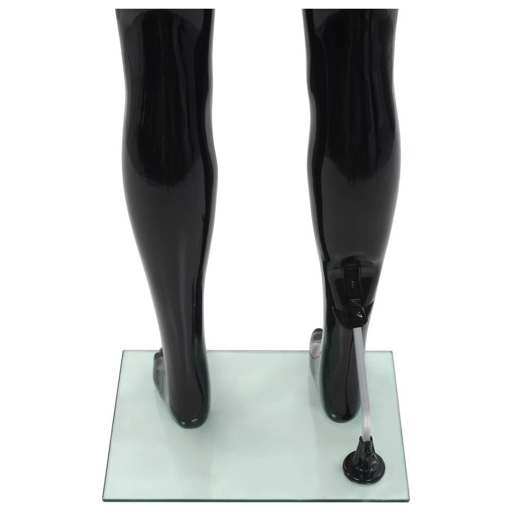 Manichino Uomo Figura Intera Base In Vetro 185 Cm Nero Lucido - Foto 7