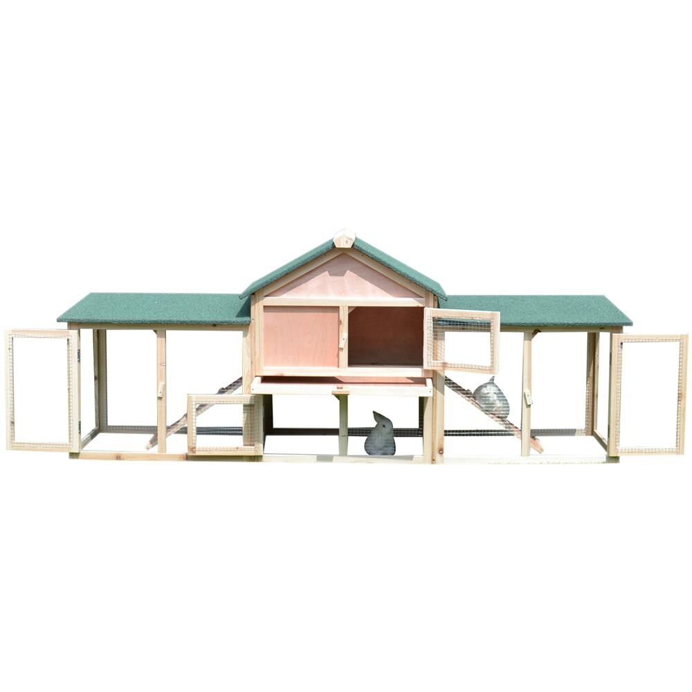 Conigliera Da Giardino Con Corsa E Rampe Tetto Impermeabile, Legno, 210x45.5x84.5cm - Foto 3