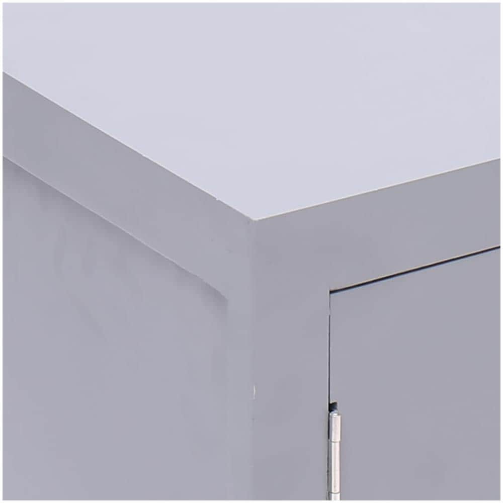 Comodino Grigio 38x28x52 Cm In Legno Di Paulownia - Foto 2