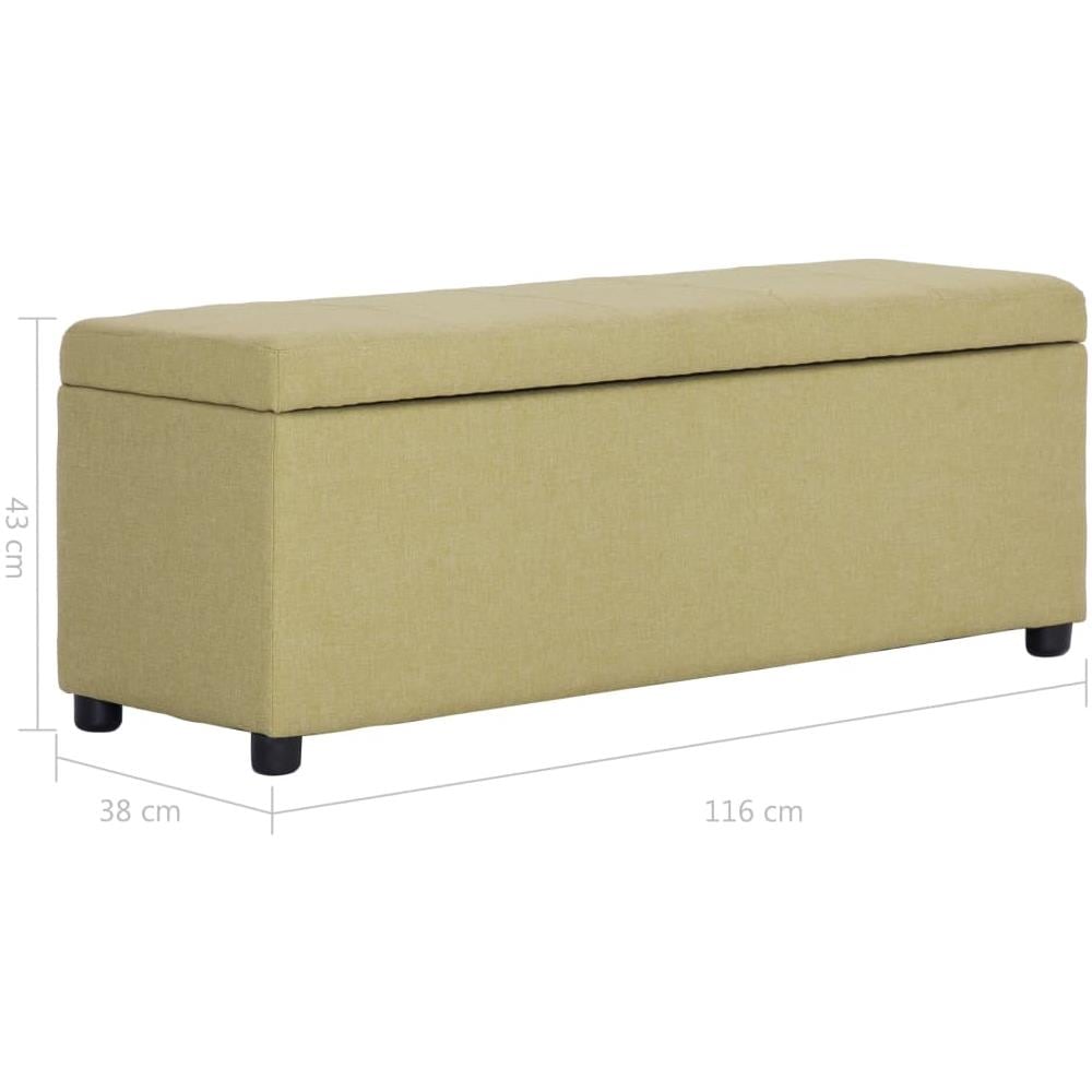 Panca Con Vano Portaoggetti 116 Cm Verde In Poliestere - Foto 8