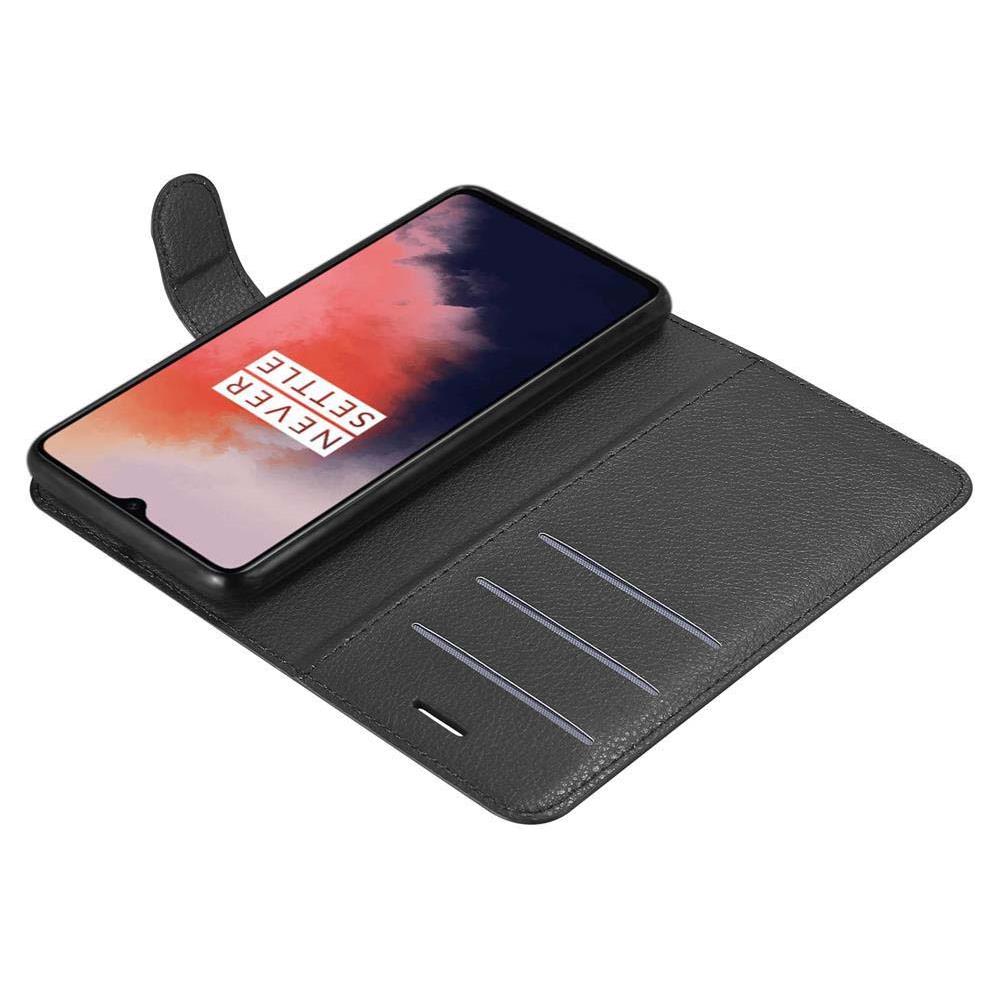 Cadorabo Custodia Compatibile Con Oneplus 7t In Nero Carbone - Coperchio Protettiva Con Chiusura Magnetica, Funzione Stand E Tasca Per Le Carte - Foto 8