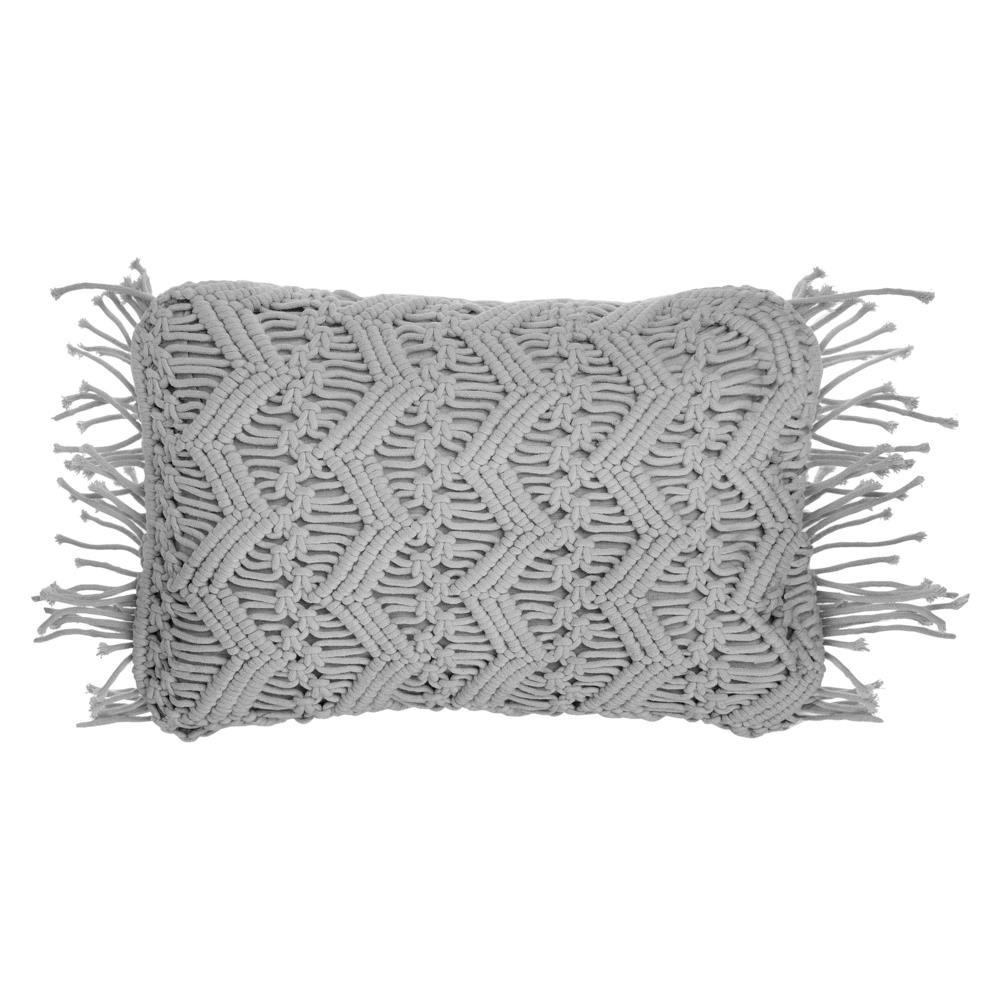 Set Di 2 Cuscini In Cotone Macramè Grigio 30 X 45 Cm Kirikkale - Foto 2