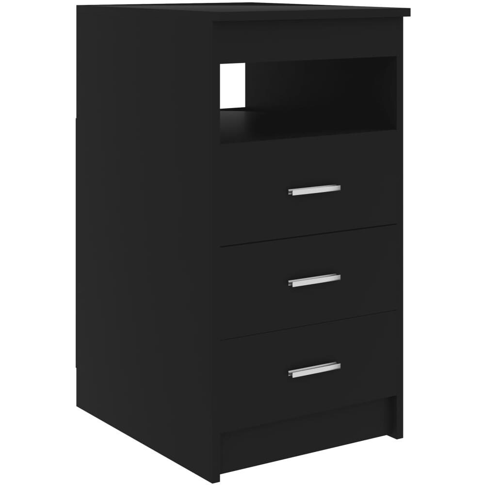 Cassettiera Nera 40x50x76 cm in Legno Multistrato - Foto 2