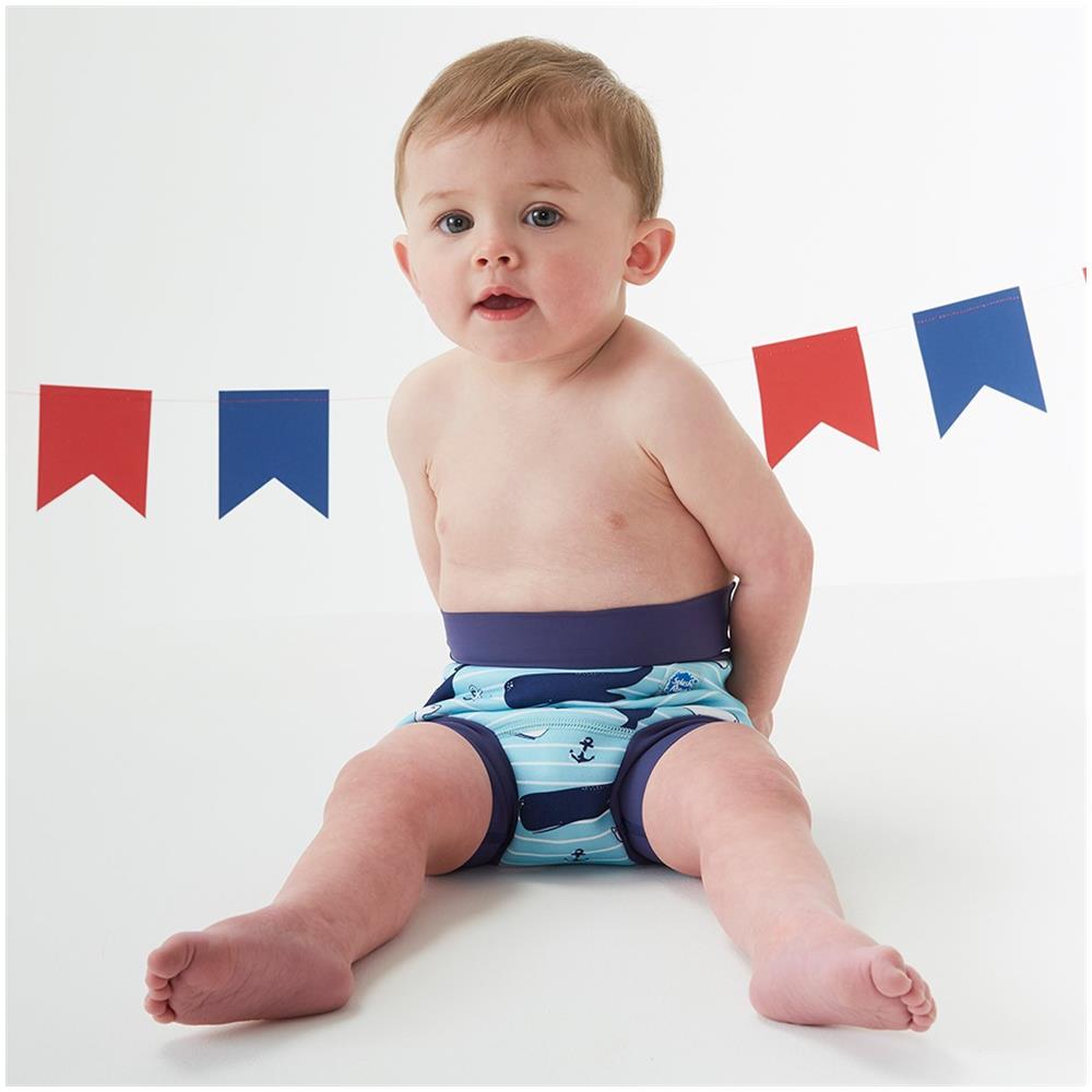 Splash A Proposito Del Capretto Del Bambino Di Nuovo E Migliorato Felice Pannolino Blu (vintage Moby) 12-24 Mesi - Foto 2