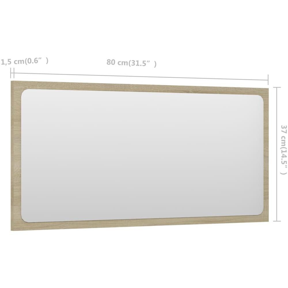Specchio da Bagno Rovere Sonoma 80x1,5x37 cm Legno Multistrato - Foto 5