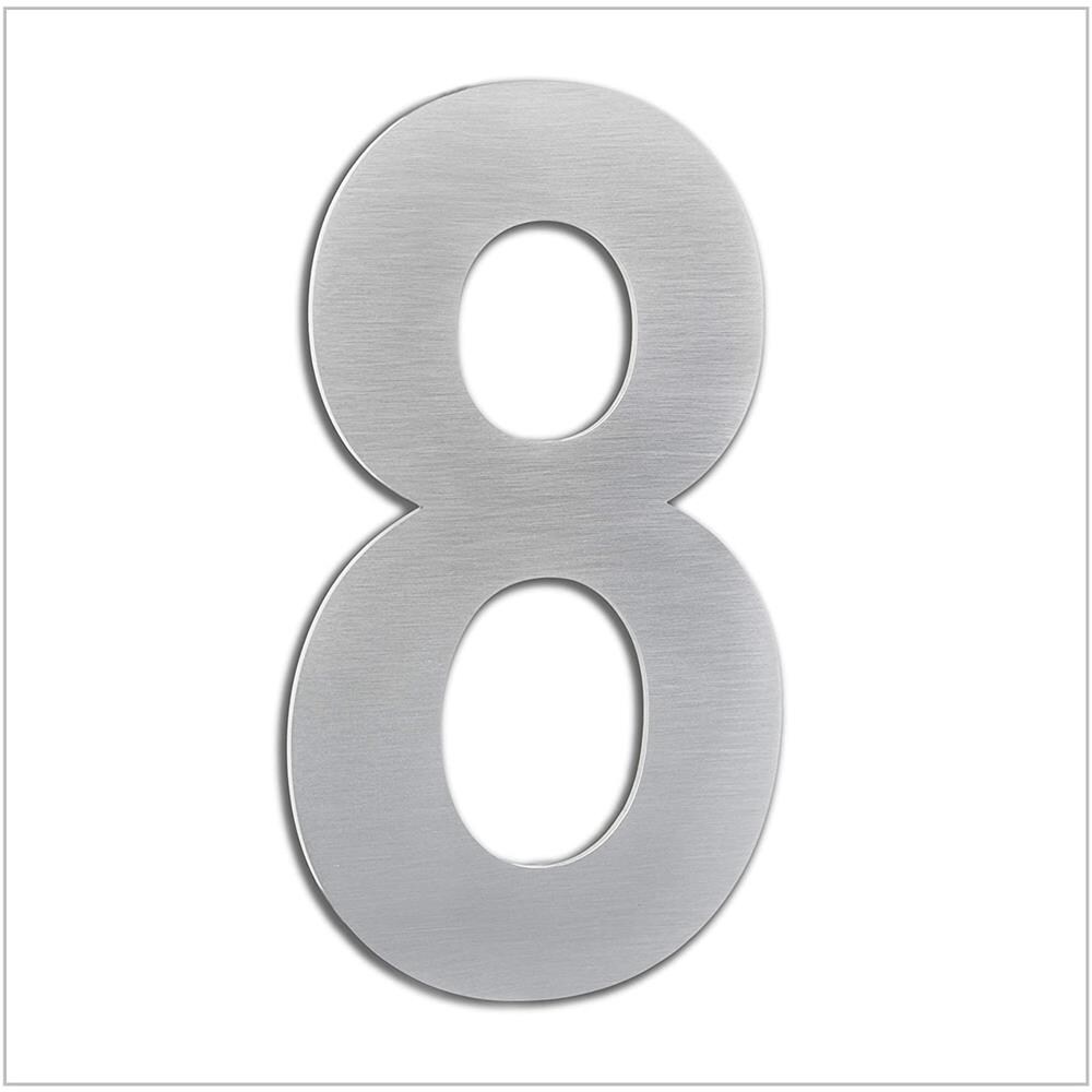 Numero Domestico Esterno, Portale O Garage, 16 Cm, Acciaio Inox Aisi 304, Installazione Adesiva (numero 8) - Foto 1