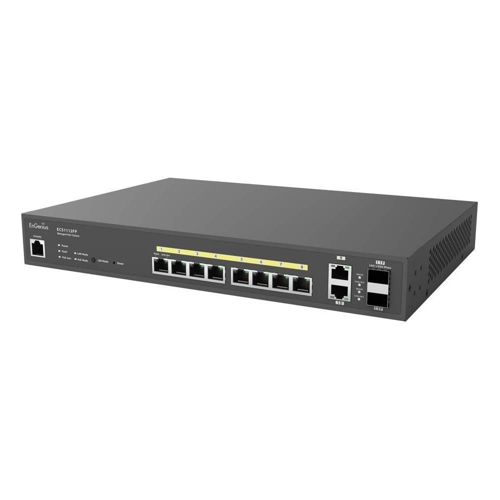 ECS1112FP switch di rete Gestito L2+ Gigabit Ethernet (10/100/1000) Nero Supporto Power over Ethernet (PoE)  - Foto 2