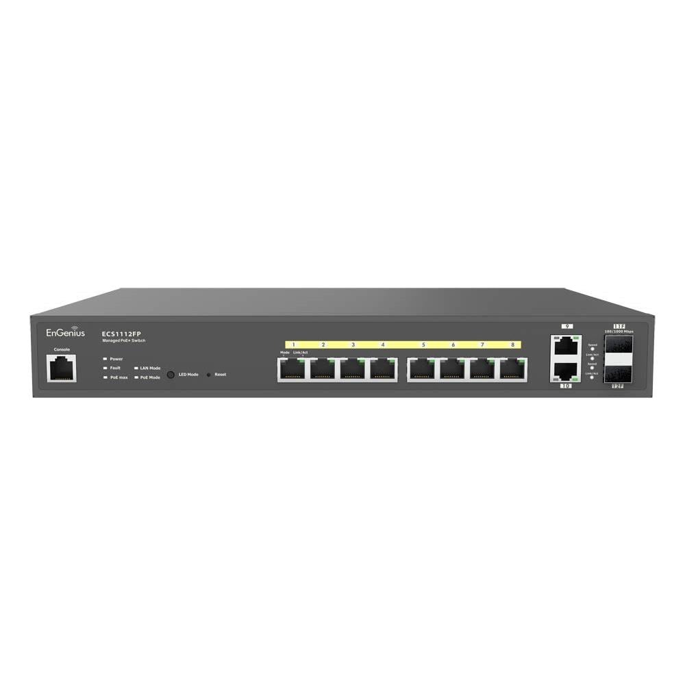 ECS1112FP switch di rete Gestito L2+ Gigabit Ethernet (10/100/1000) Nero Supporto Power over Ethernet (PoE)  - Foto 1