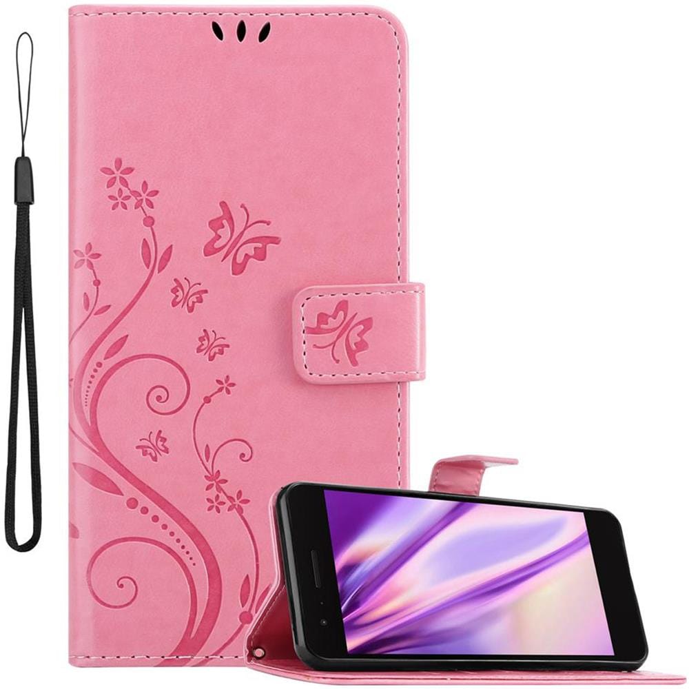 Custodia Compatibile Con Lg K8 2018 In Rosa Fiore - Coperchio Protettivo In Design Floreale Con Chiusura Magnetica, Funzione Stand E Slot Per Carte - Foto 1