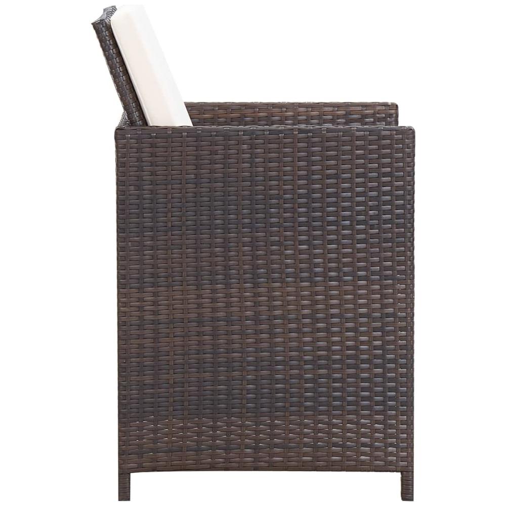 Set Da Pranzo Per Giardino 3 Pz Con Cuscini Marrone - Foto 7