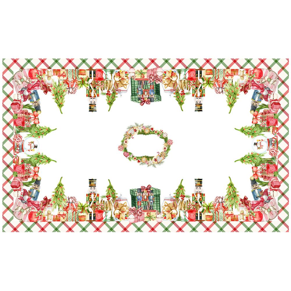 Tovaglia Natale Digitale Centrotavola Natalizio 100% Cotone Doni Schiaccianoci Sv 140x250 Doni - Foto 1