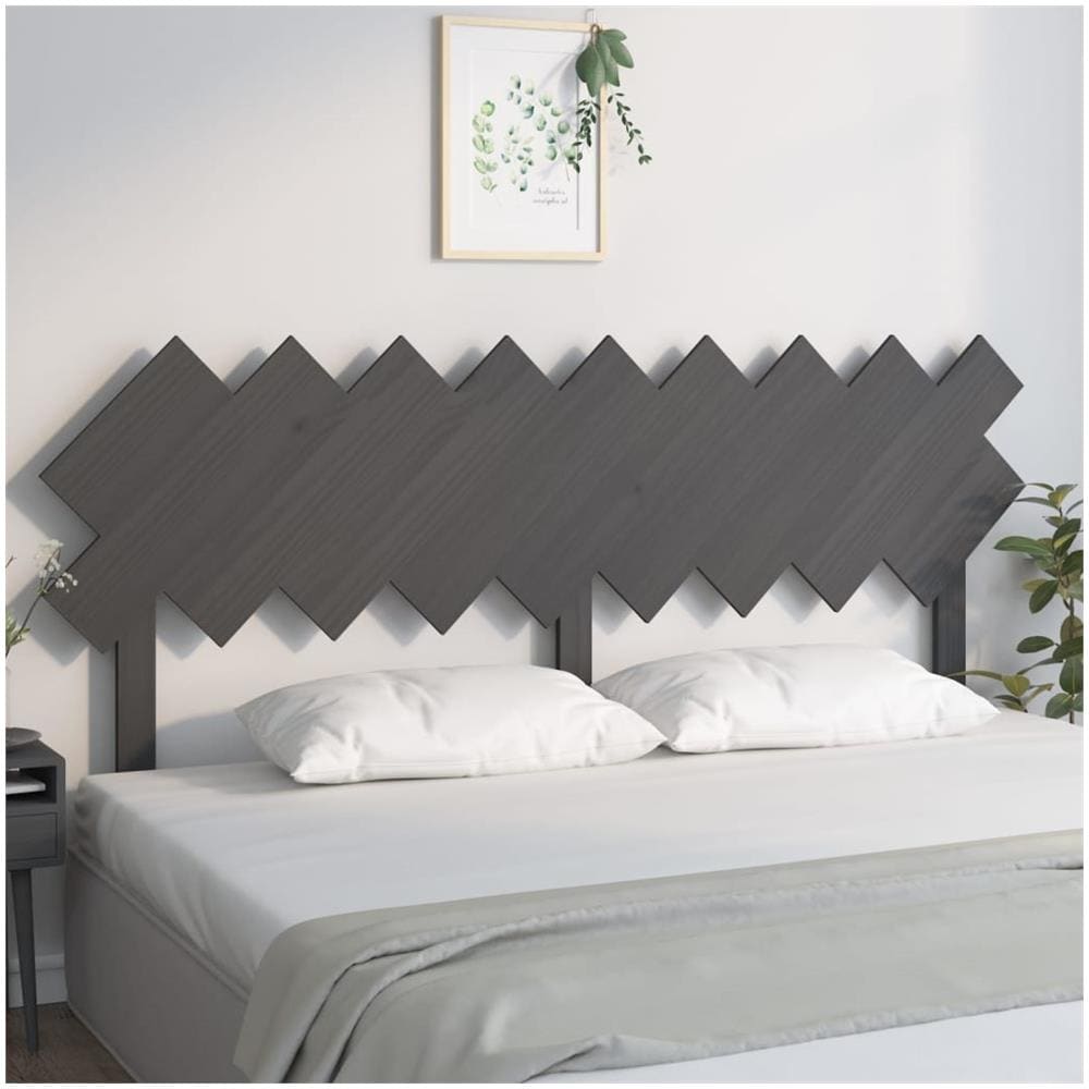 Testiera Per Letto Grigio178x3x80,5cm In Legno Massello Di Pino - Foto 1