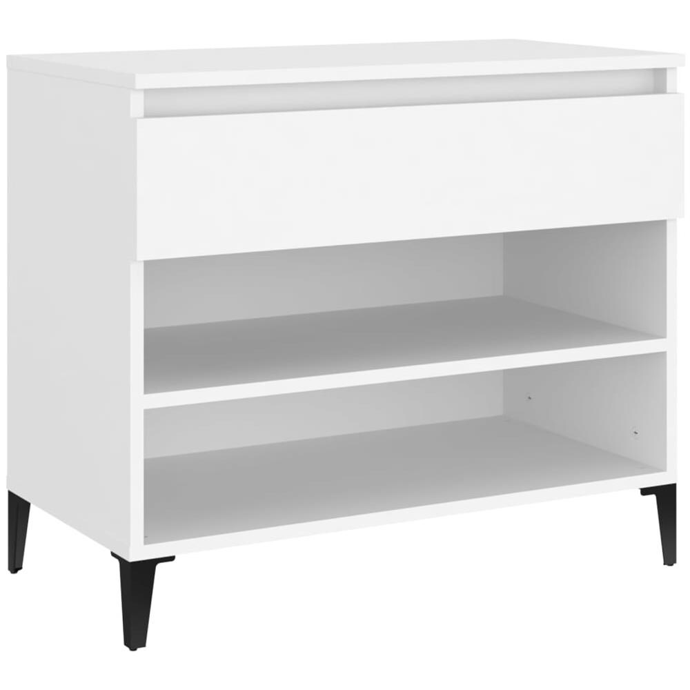 Scarpiera Bianca 70x36x60 Cm In Legno Multistrato - Foto 2
