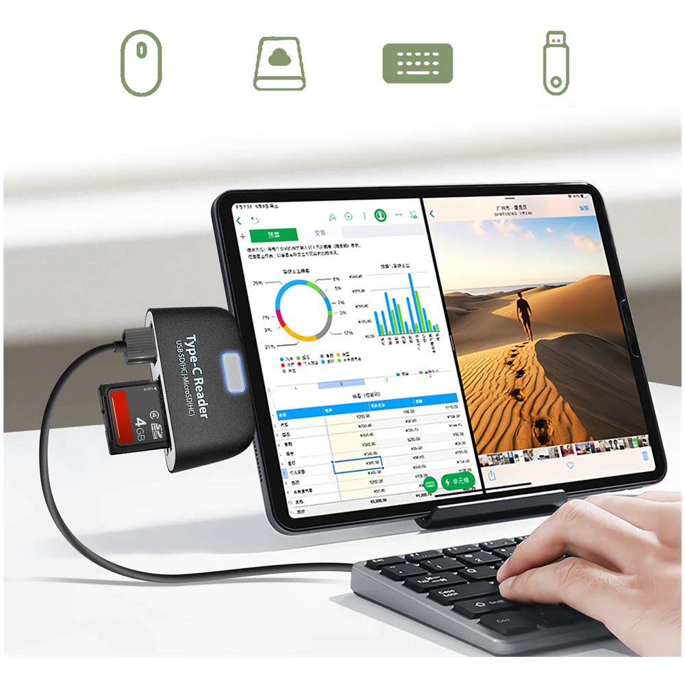 Adattatore Da Usb-c Verso Usb E Micro-usb, Lettore Schede Sd E Micro-sd - Foto 5