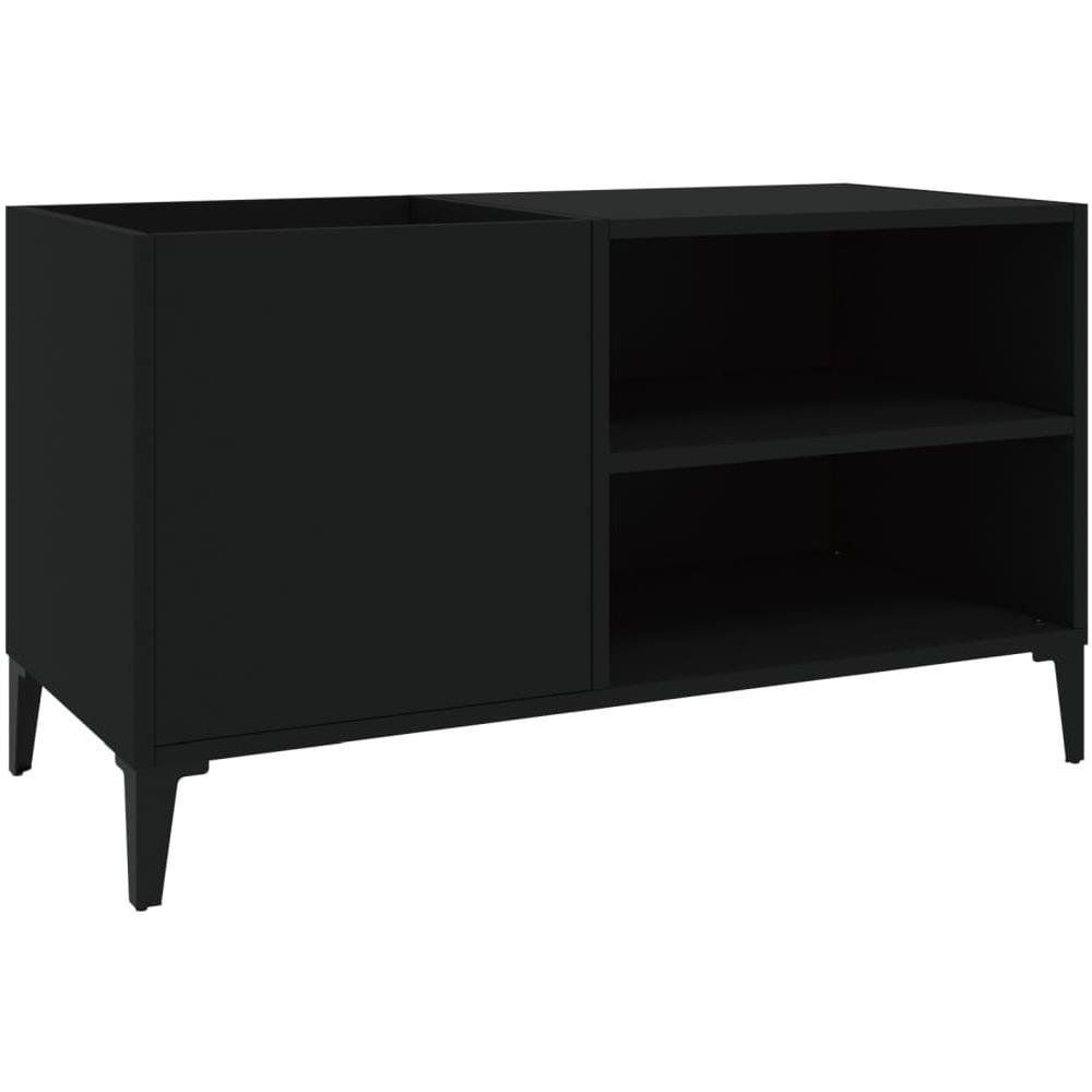 Mobile Porta Dischi Nero 84,5x38x48 Cm In Legno Multistrato - Foto 1