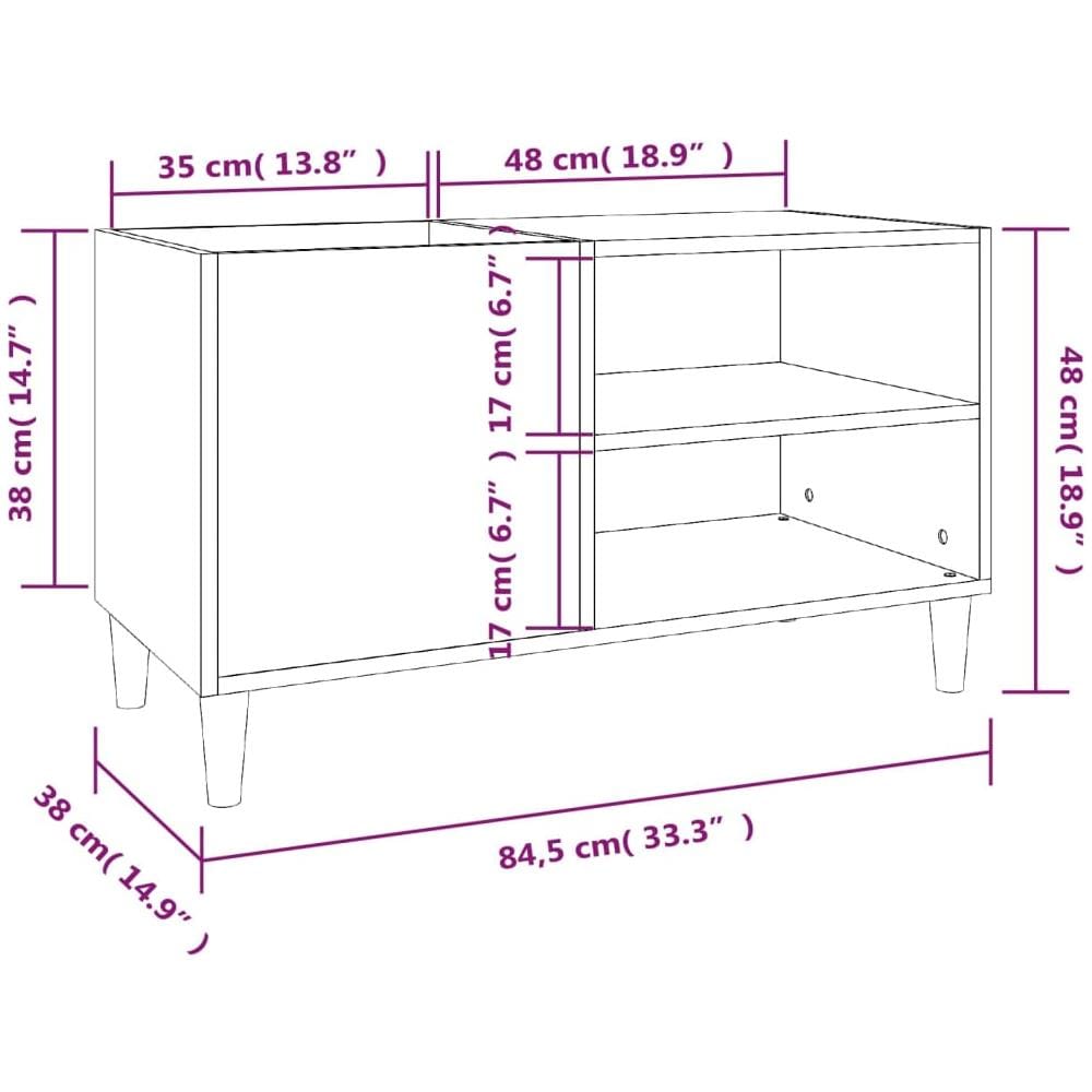 Mobile Porta Dischi Nero 84,5x38x48 Cm In Legno Multistrato - Foto 7