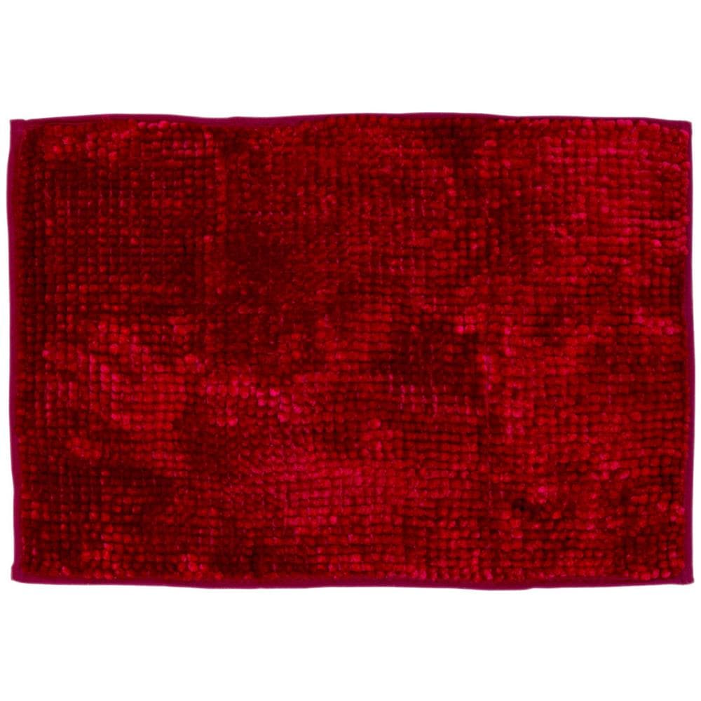 Tappeto Shaggy Bagno E Cucina Retro Antiscivolo In Microfibra Perla Bordeaux 60x120 Bordeaux - Foto 1
