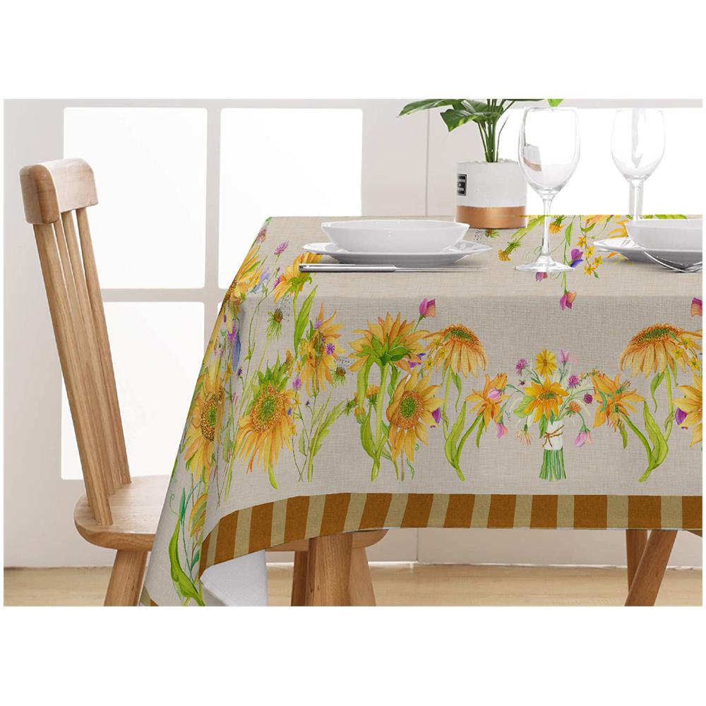 Tovaglia Tavolo Cucina Copritavola Digitale 100% Cotone Girasoli Sv 145x250 Girasoli - Foto 1